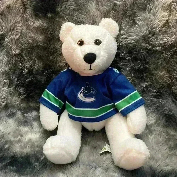 NHL Vancouver Canucks Plush White Bear and Brown Fox Stuffed Animals with Jersey - Picture 5 of 16